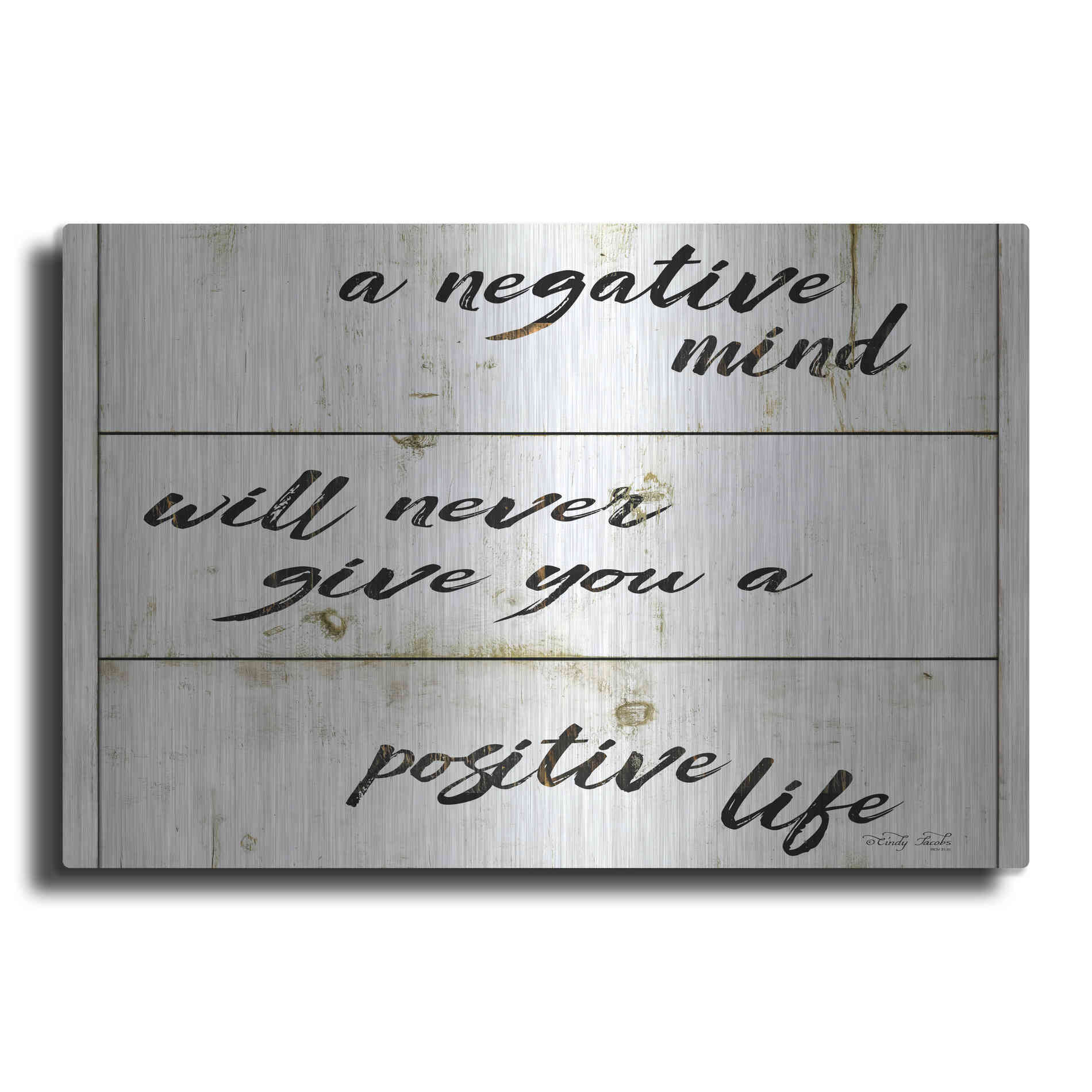 Luxe Metal Art 'Positive Life' by Cindy Jacobs, Metal Wall Art