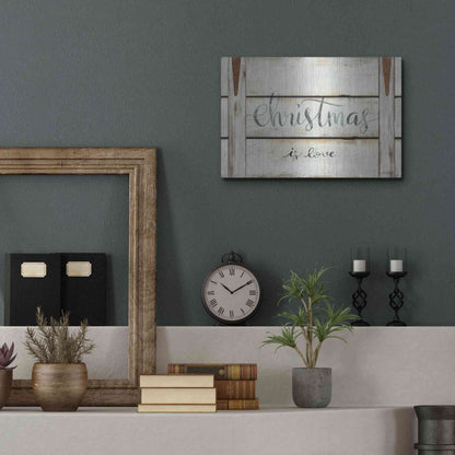 Luxe Metal Art 'Christmas is Love' by Cindy Jacobs, Metal Wall Art,16x12