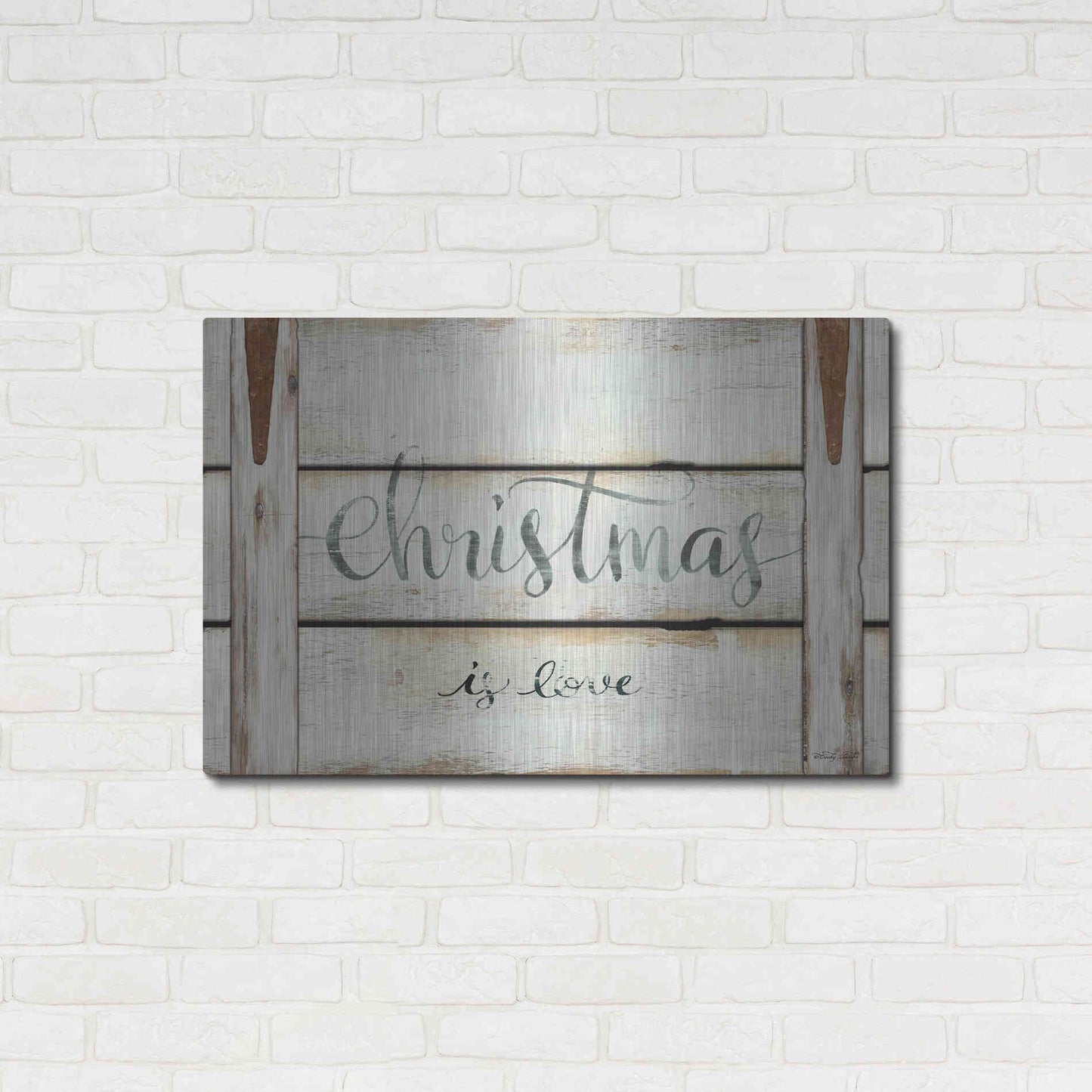 Luxe Metal Art 'Christmas is Love' by Cindy Jacobs, Metal Wall Art,36x24