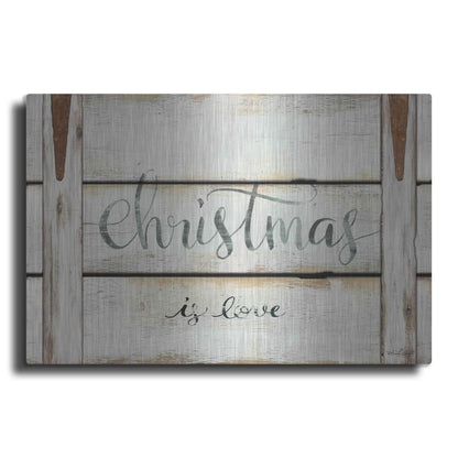Luxe Metal Art 'Christmas is Love' by Cindy Jacobs, Metal Wall Art