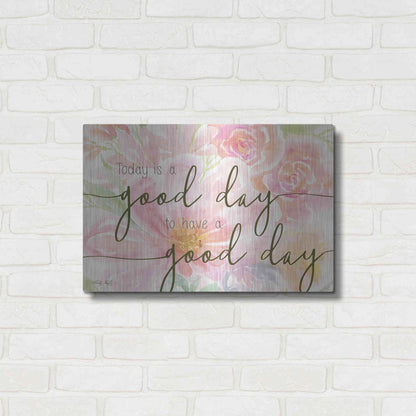 Luxe Metal Art 'Floral Good Day' by Cindy Jacobs, Metal Wall Art,24x16