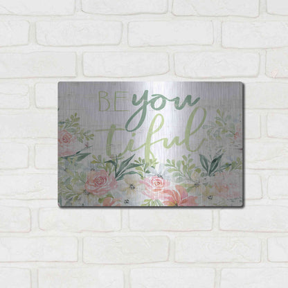 Luxe Metal Art 'Floral Be You Tiful' by Cindy Jacobs, Metal Wall Art,16x12