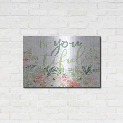 Luxe Metal Art 'Floral Be You Tiful' by Cindy Jacobs, Metal Wall Art,36x24