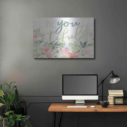 Luxe Metal Art 'Floral Be You Tiful' by Cindy Jacobs, Metal Wall Art,36x24