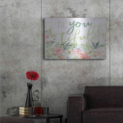Luxe Metal Art 'Floral Be You Tiful' by Cindy Jacobs, Metal Wall Art,36x24