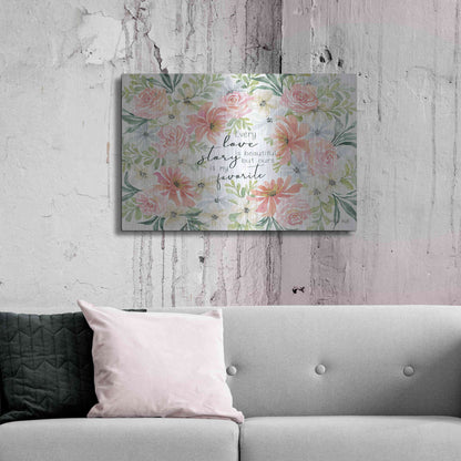 Luxe Metal Art 'Floral Love Story' by Cindy Jacobs, Metal Wall Art,36x24