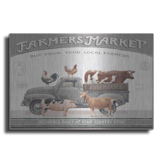 Luxe Metal Art 'Vintage Farm I v2' by Daphne Brissonet, Metal Wall Art