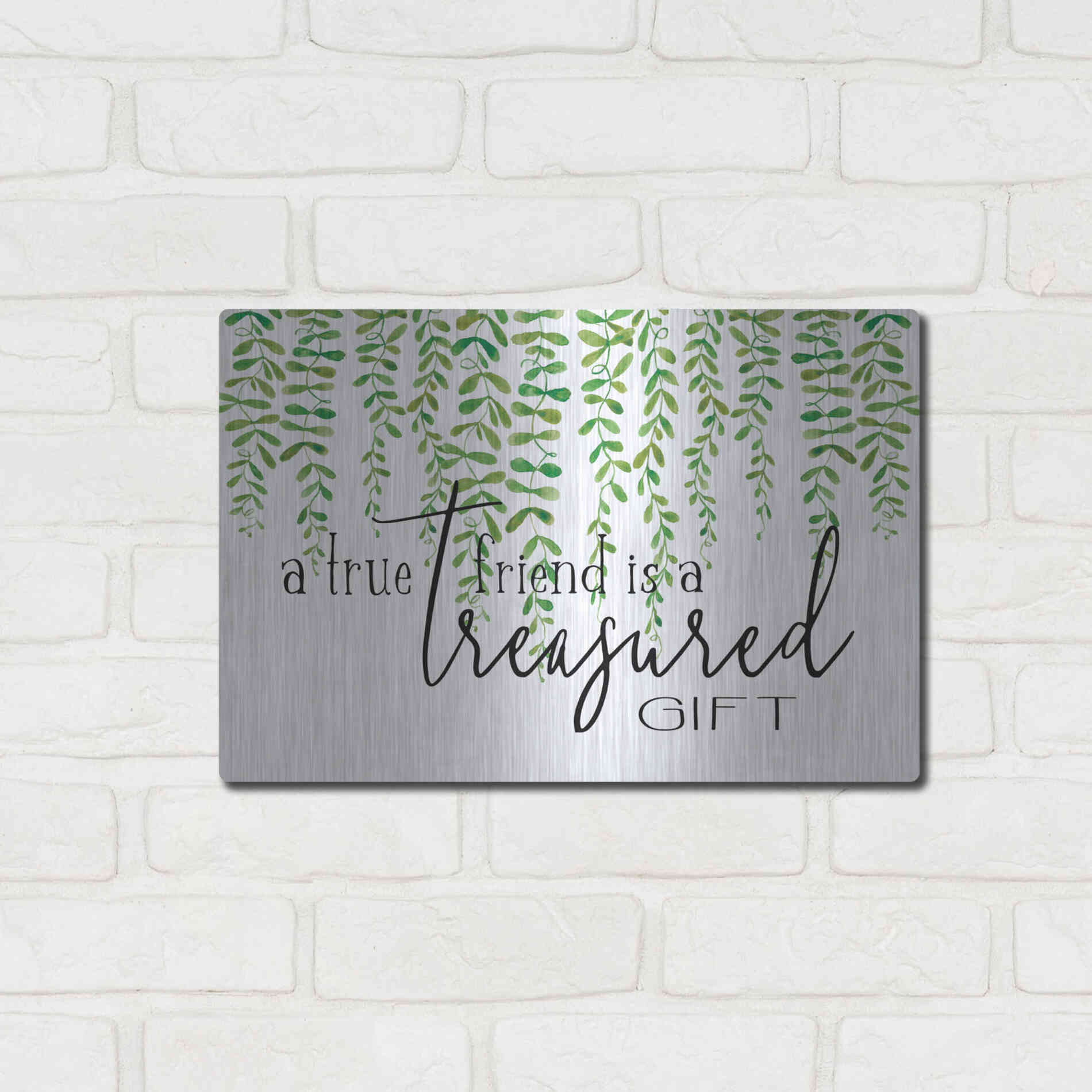 Luxe Metal Art 'Treasured Gift' by Cindy Jacobs, Metal Wall Art,16x12