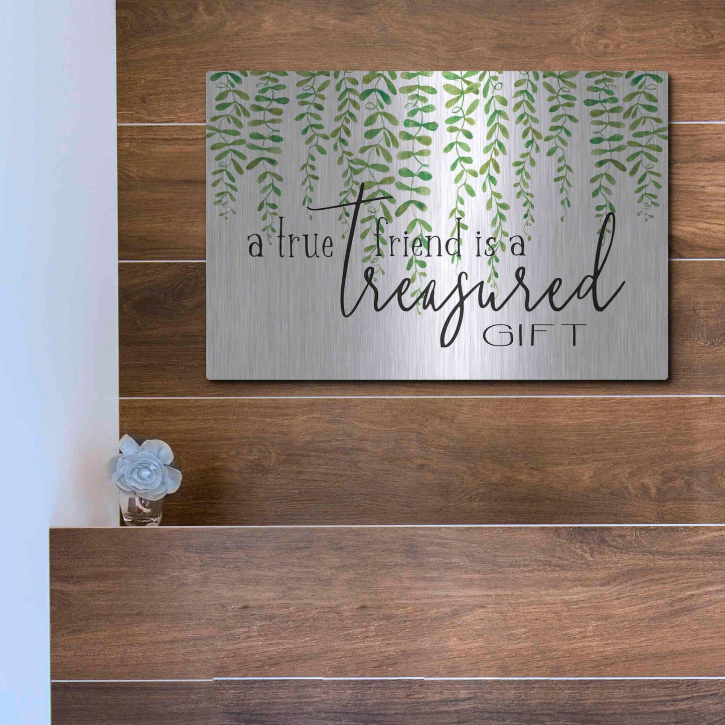 Luxe Metal Art 'Treasured Gift' by Cindy Jacobs, Metal Wall Art,16x12