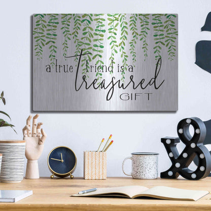 Luxe Metal Art 'Treasured Gift' by Cindy Jacobs, Metal Wall Art,16x12