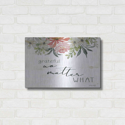 Luxe Metal Art 'Grateful No Matter What' by Cindy Jacobs, Metal Wall Art,24x16