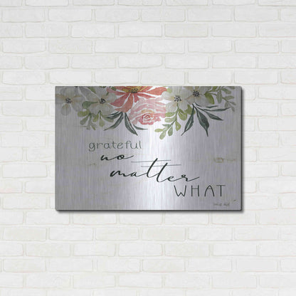 Luxe Metal Art 'Grateful No Matter What' by Cindy Jacobs, Metal Wall Art,36x24