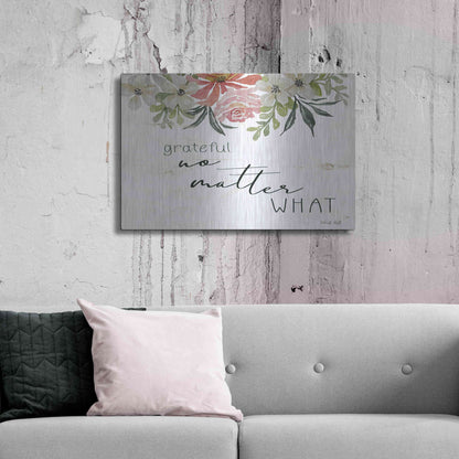 Luxe Metal Art 'Grateful No Matter What' by Cindy Jacobs, Metal Wall Art,36x24