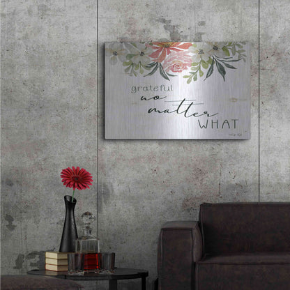 Luxe Metal Art 'Grateful No Matter What' by Cindy Jacobs, Metal Wall Art,36x24
