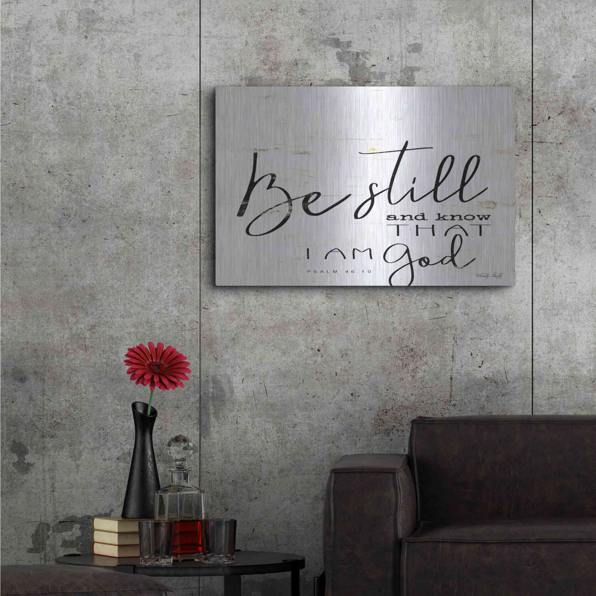 Luxe Metal Art 'Be Still and Know That I Am God' by Cindy Jacobs, Metal Wall Art,36x24