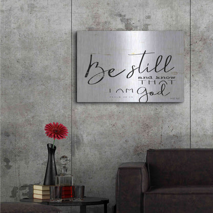 Luxe Metal Art 'Be Still and Know That I Am God' by Cindy Jacobs, Metal Wall Art,36x24