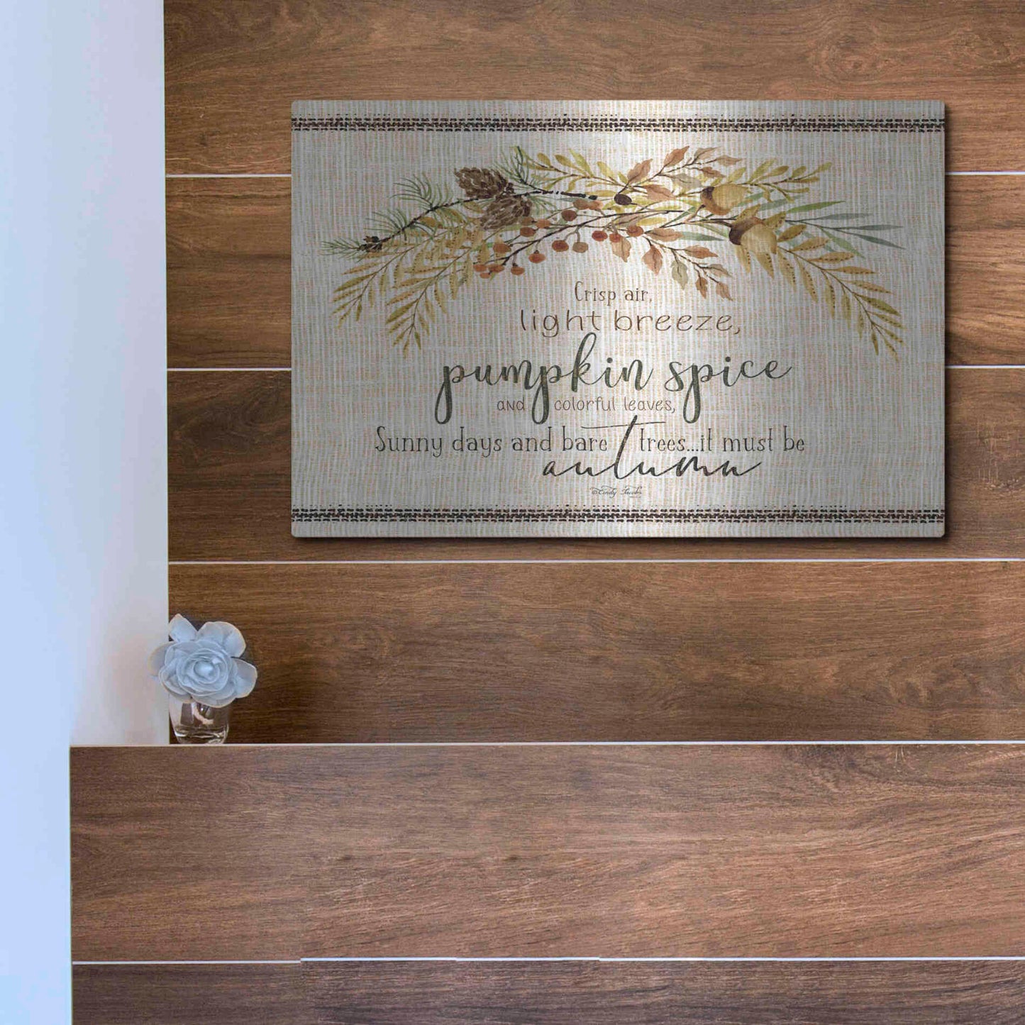 Luxe Metal Art 'It Must be Autumn' by Cindy Jacobs, Metal Wall Art,16x12