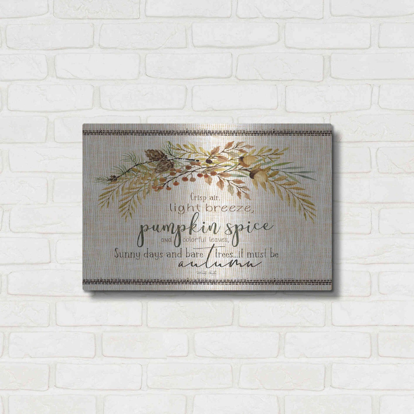 Luxe Metal Art 'It Must be Autumn' by Cindy Jacobs, Metal Wall Art,24x16