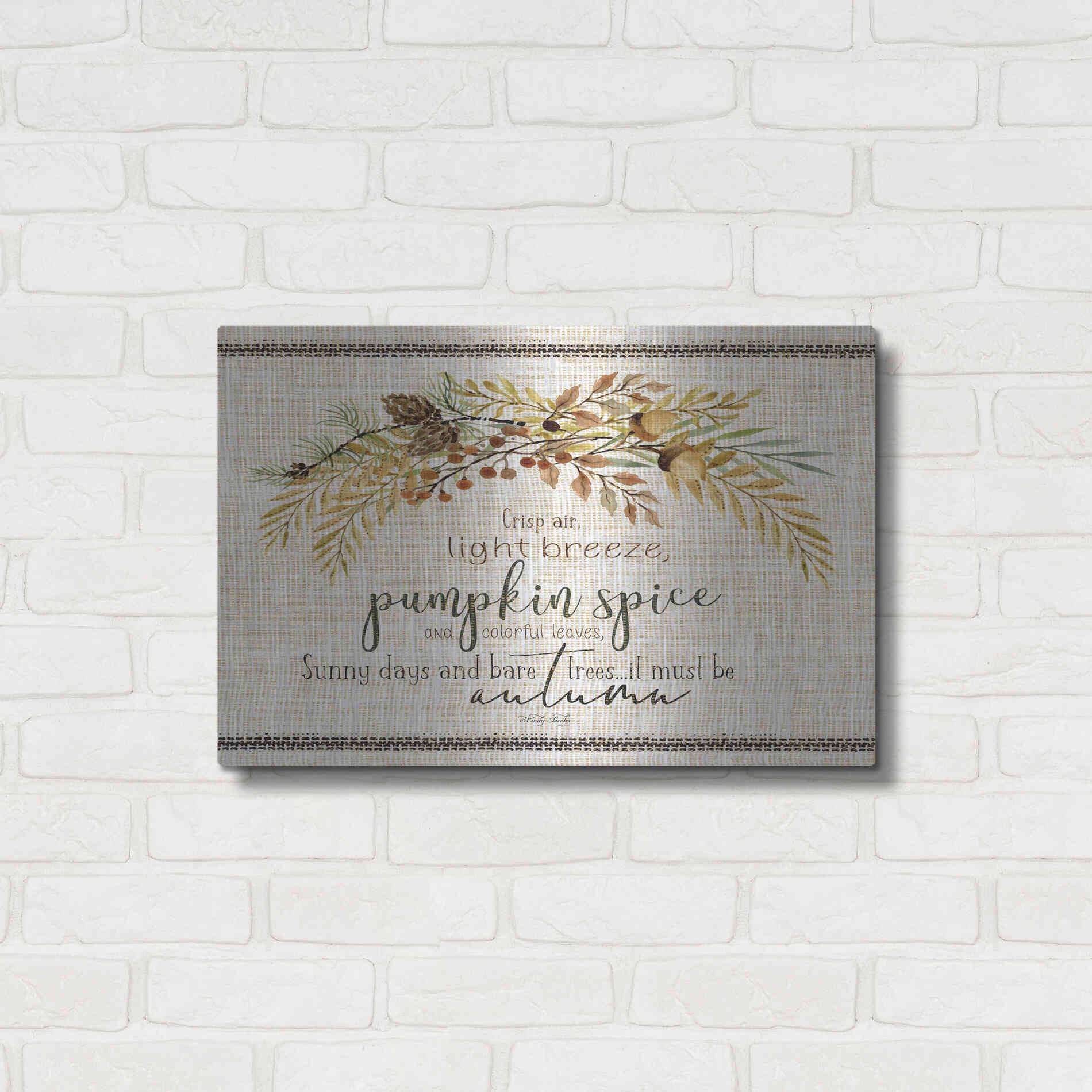 Luxe Metal Art 'It Must be Autumn' by Cindy Jacobs, Metal Wall Art,24x16