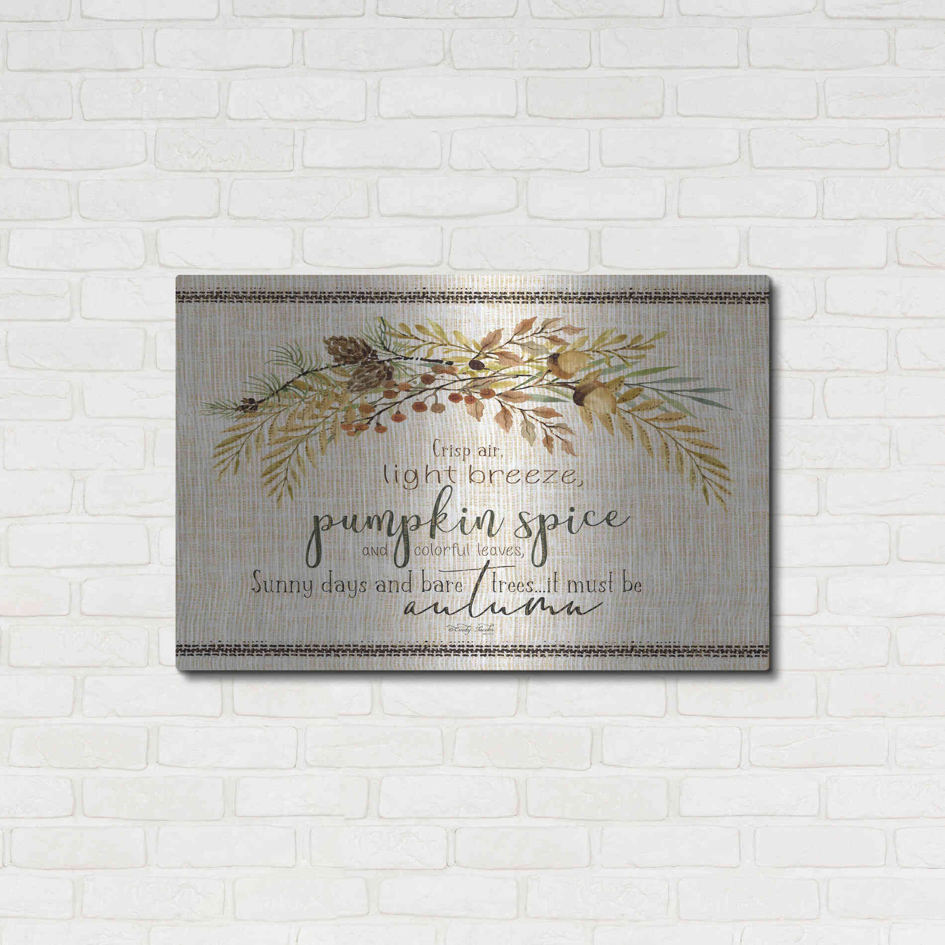 Luxe Metal Art 'It Must be Autumn' by Cindy Jacobs, Metal Wall Art,36x24