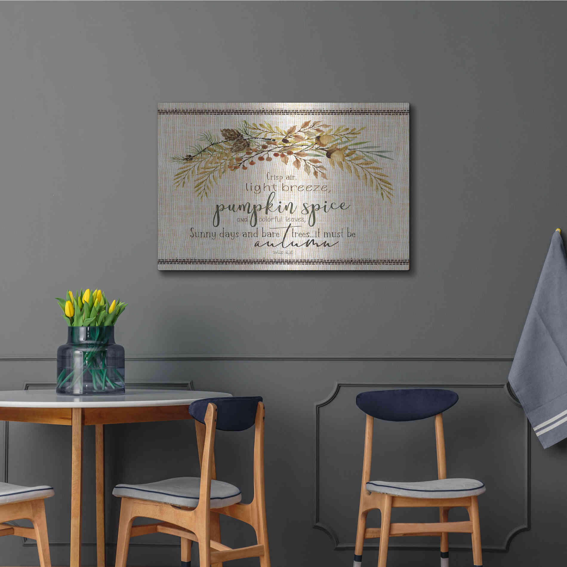 Luxe Metal Art 'It Must be Autumn' by Cindy Jacobs, Metal Wall Art,36x24