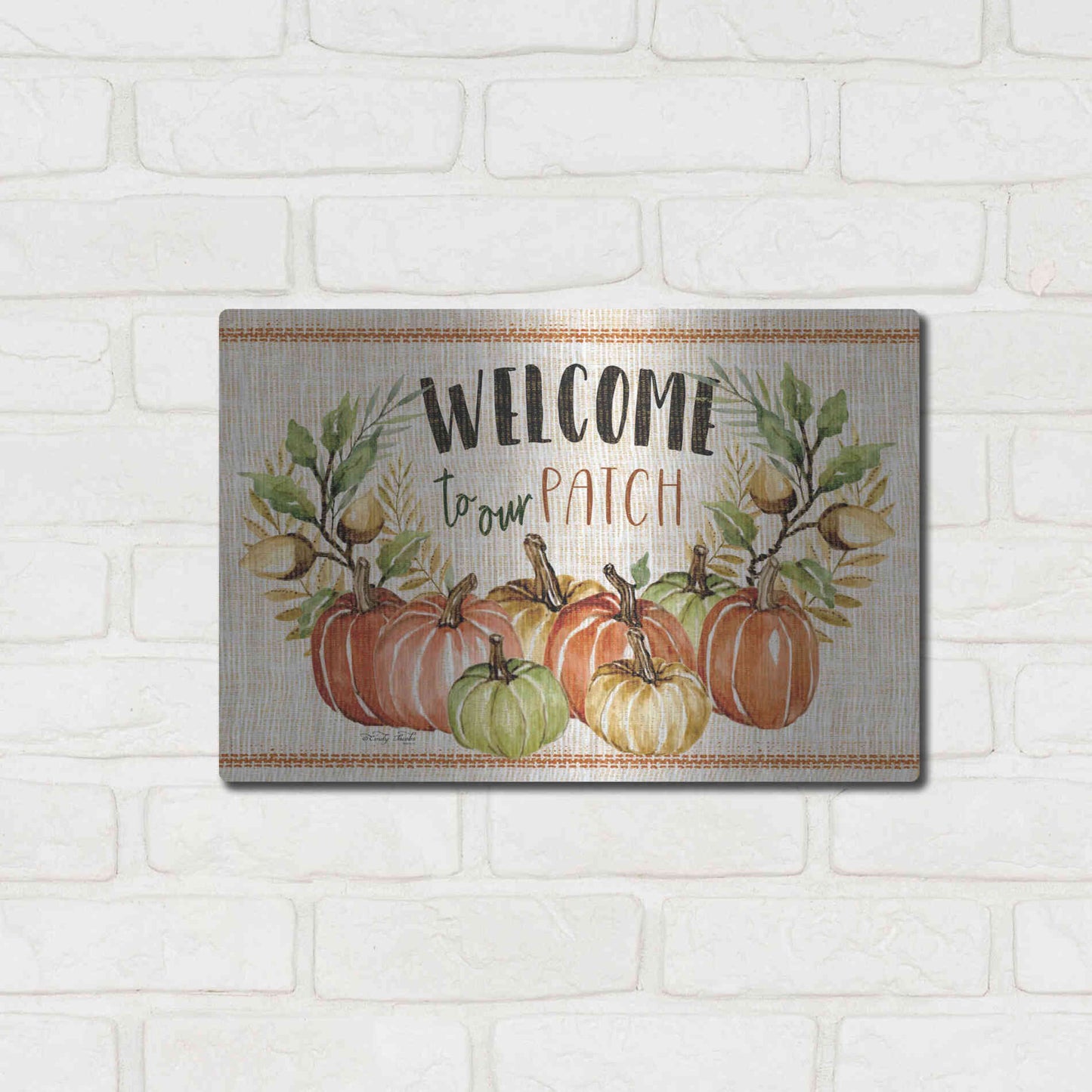 Luxe Metal Art 'Welcome to Our Patch' by Cindy Jacobs, Metal Wall Art,16x12