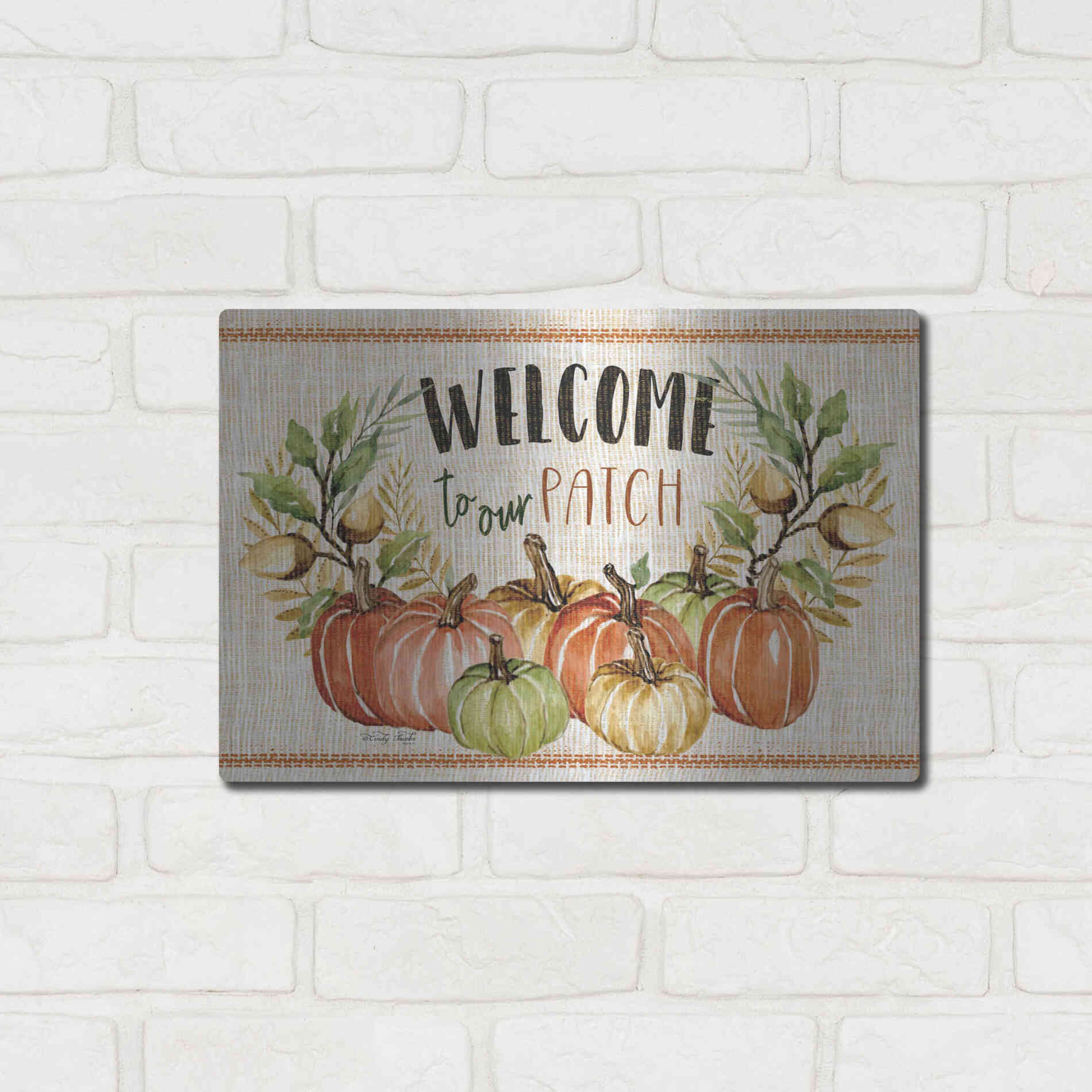 Luxe Metal Art 'Welcome to Our Patch' by Cindy Jacobs, Metal Wall Art,16x12