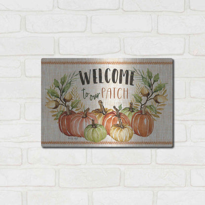 Luxe Metal Art 'Welcome to Our Patch' by Cindy Jacobs, Metal Wall Art,16x12