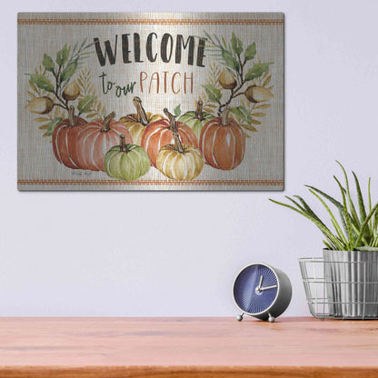 Luxe Metal Art 'Welcome to Our Patch' by Cindy Jacobs, Metal Wall Art,16x12