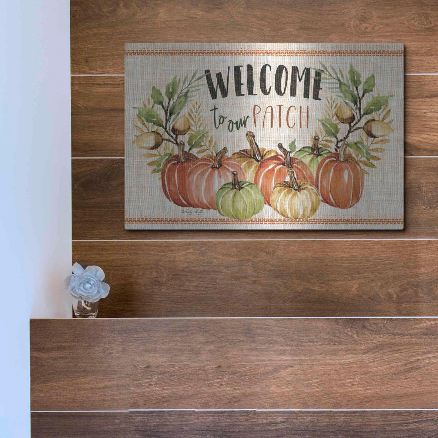 Luxe Metal Art 'Welcome to Our Patch' by Cindy Jacobs, Metal Wall Art,16x12