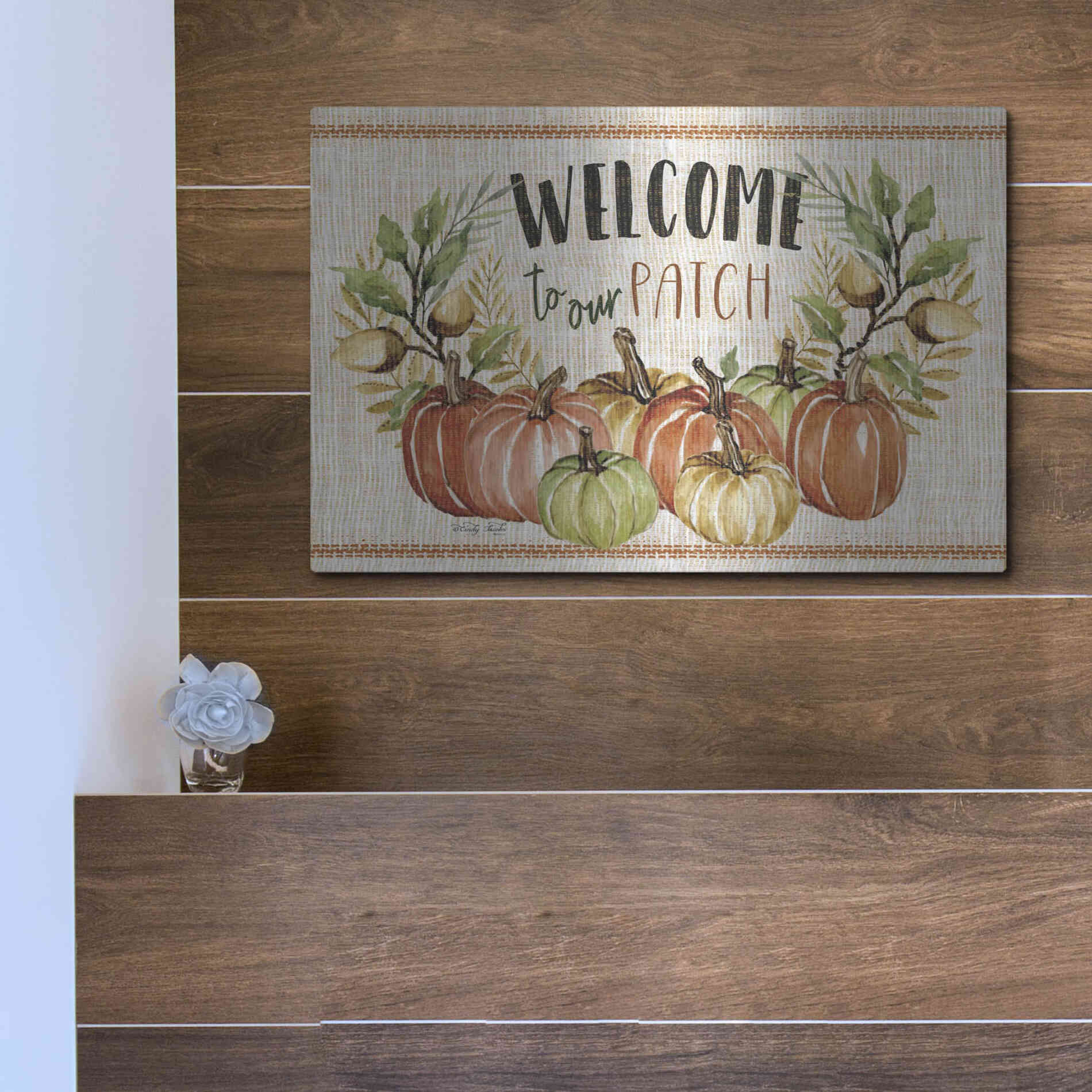 Luxe Metal Art 'Welcome to Our Patch' by Cindy Jacobs, Metal Wall Art,16x12