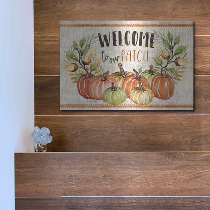 Luxe Metal Art 'Welcome to Our Patch' by Cindy Jacobs, Metal Wall Art,16x12