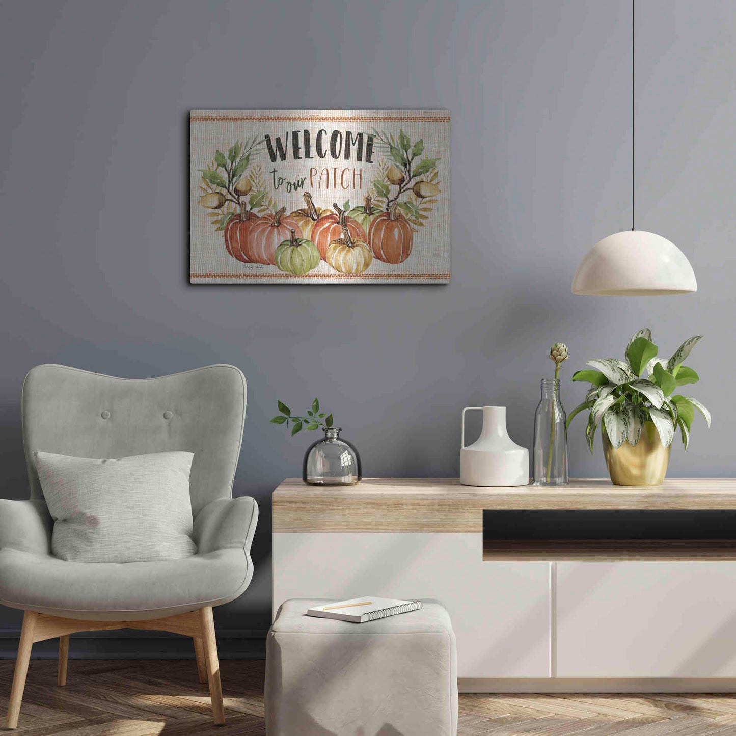 Luxe Metal Art 'Welcome to Our Patch' by Cindy Jacobs, Metal Wall Art,24x16