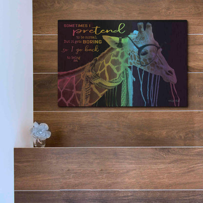 Luxe Metal Art 'Sometimes I Pretend' by Cindy Jacobs, Metal Wall Art,16x12