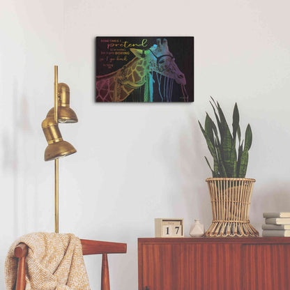 Luxe Metal Art 'Sometimes I Pretend' by Cindy Jacobs, Metal Wall Art,24x16
