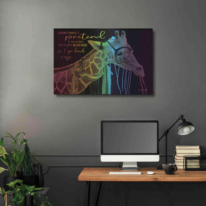 Luxe Metal Art 'Sometimes I Pretend' by Cindy Jacobs, Metal Wall Art,36x24