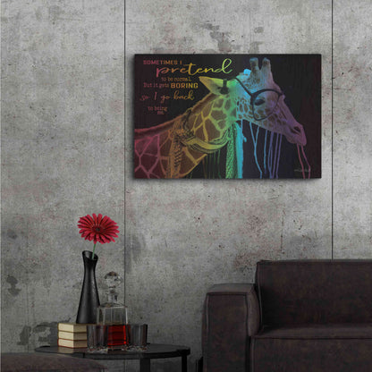 Luxe Metal Art 'Sometimes I Pretend' by Cindy Jacobs, Metal Wall Art,36x24