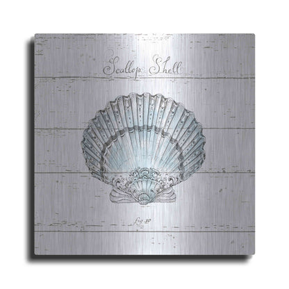 Luxe Metal Art 'Aqua Underwater Life VIII Shiplap' by Daphne Brissonet, Metal Wall Art