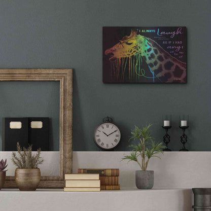 Luxe Metal Art 'I Always Laugh' by Cindy Jacobs, Metal Wall Art,16x12