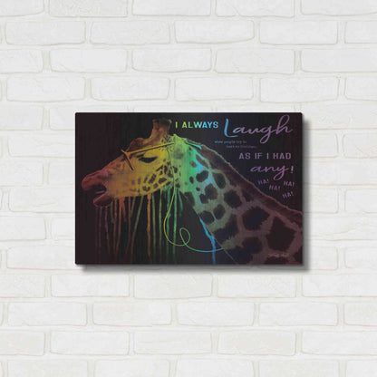 Luxe Metal Art 'I Always Laugh' by Cindy Jacobs, Metal Wall Art,24x16