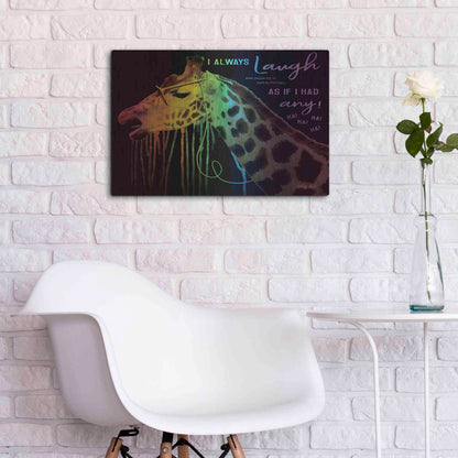 Luxe Metal Art 'I Always Laugh' by Cindy Jacobs, Metal Wall Art,24x16
