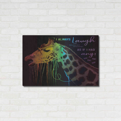 Luxe Metal Art 'I Always Laugh' by Cindy Jacobs, Metal Wall Art,36x24