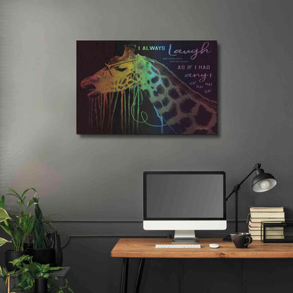 Luxe Metal Art 'I Always Laugh' by Cindy Jacobs, Metal Wall Art,36x24