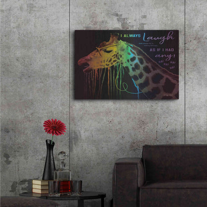 Luxe Metal Art 'I Always Laugh' by Cindy Jacobs, Metal Wall Art,36x24
