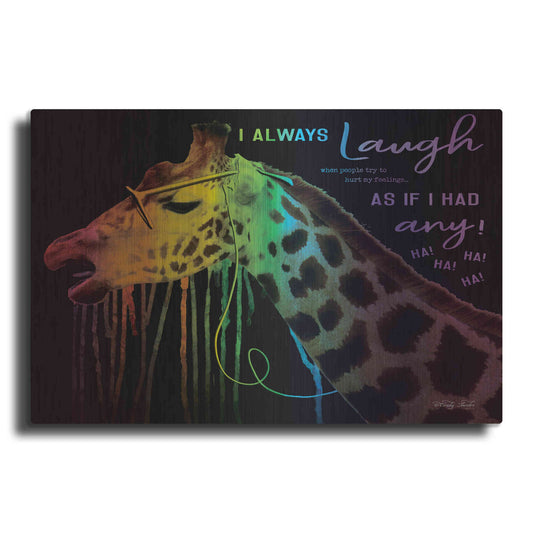 Luxe Metal Art 'I Always Laugh' by Cindy Jacobs, Metal Wall Art