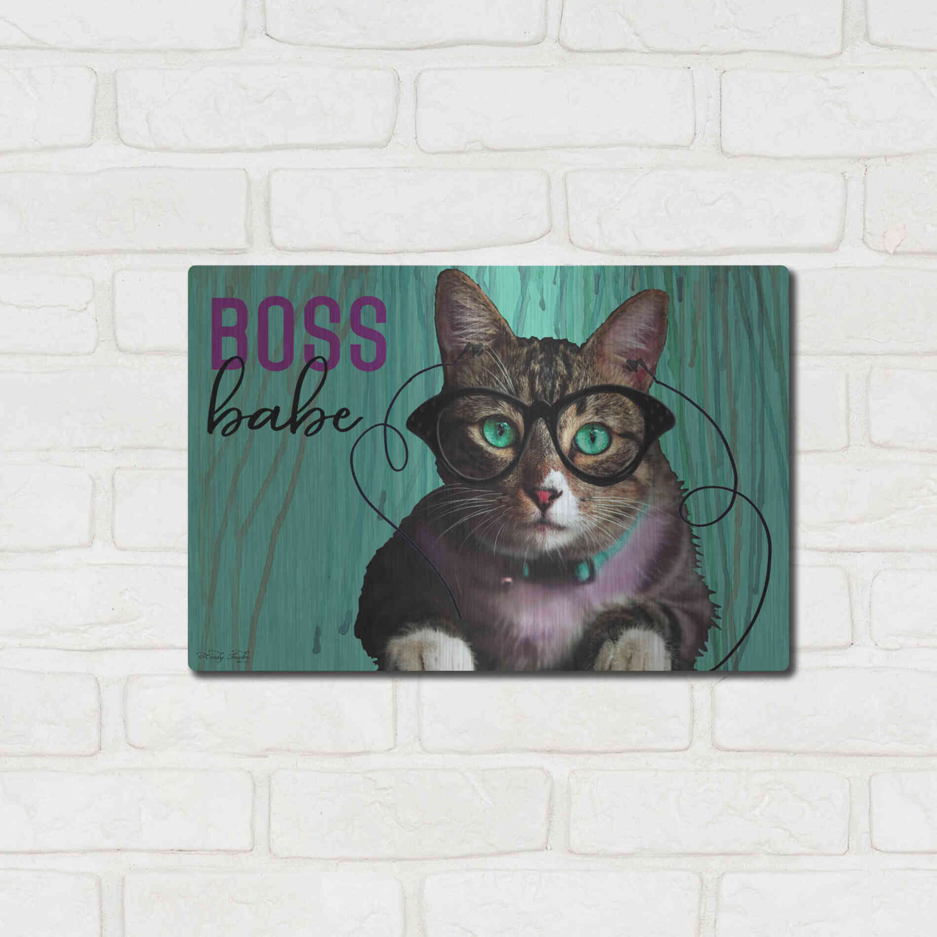 Luxe Metal Art 'Boss Babe' by Cindy Jacobs, Metal Wall Art,16x12