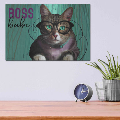 Luxe Metal Art 'Boss Babe' by Cindy Jacobs, Metal Wall Art,16x12