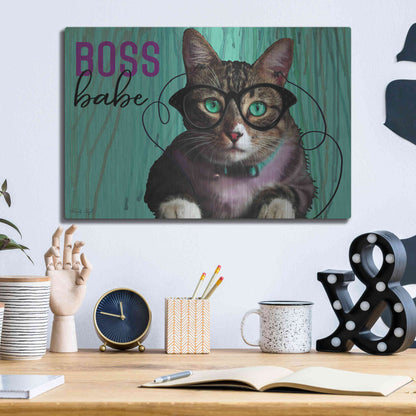 Luxe Metal Art 'Boss Babe' by Cindy Jacobs, Metal Wall Art,16x12