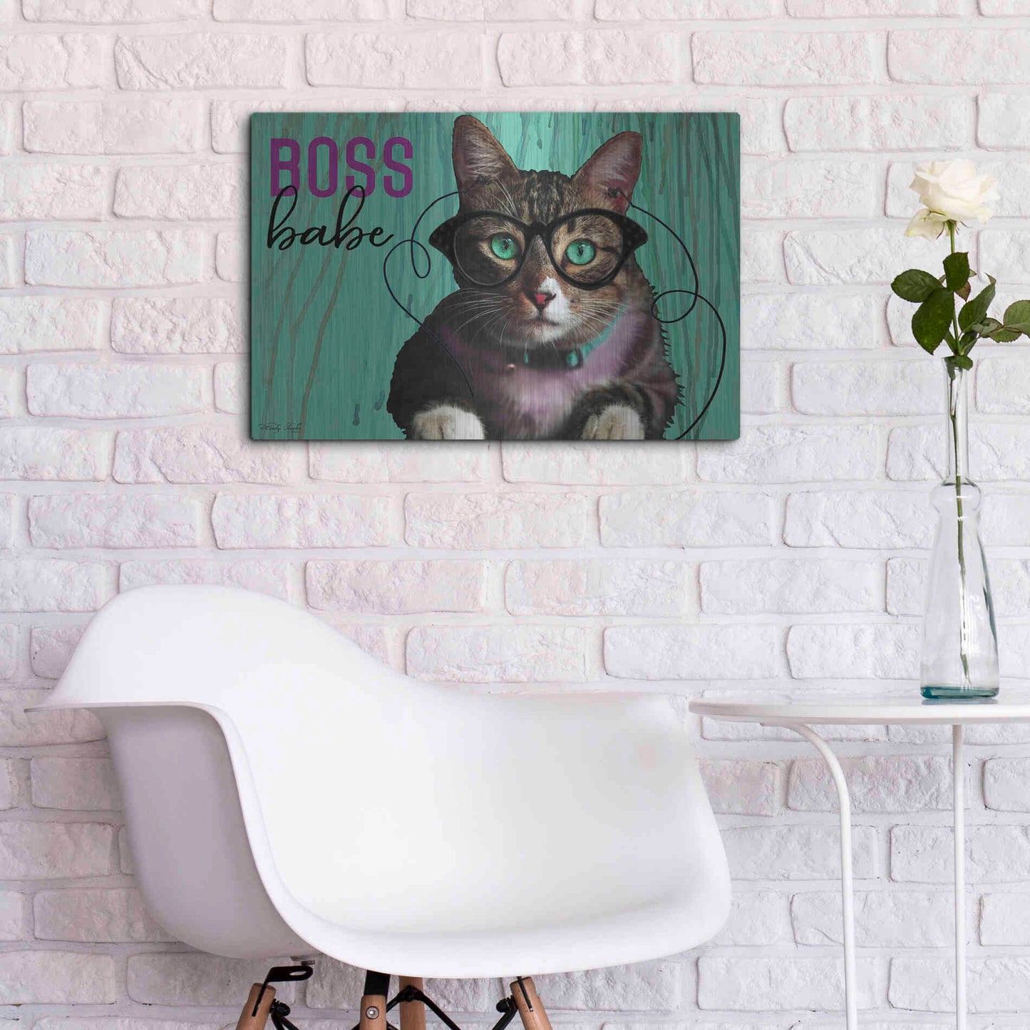 Luxe Metal Art 'Boss Babe' by Cindy Jacobs, Metal Wall Art,24x16
