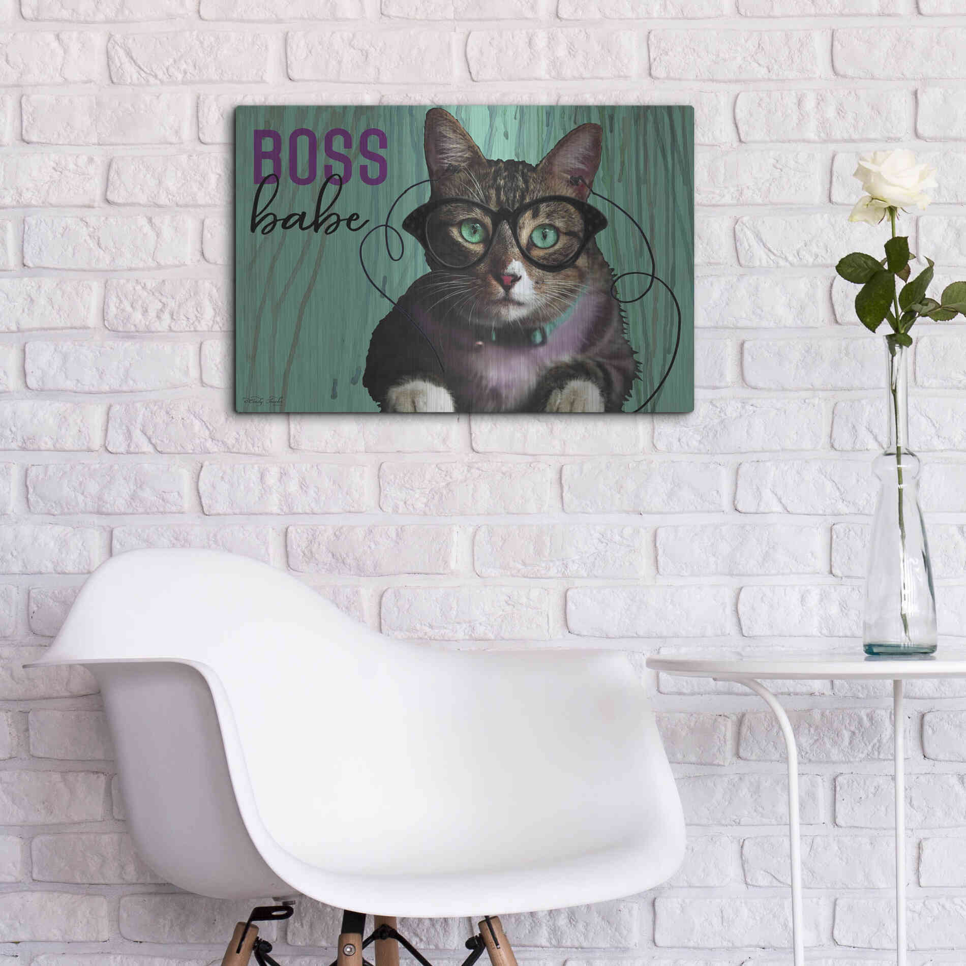 Luxe Metal Art 'Boss Babe' by Cindy Jacobs, Metal Wall Art,24x16